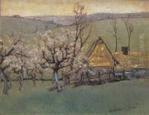 Bloeiende Boomgaard Bij De Hoeve by Valerius De Saedeleer