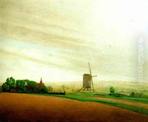 Moulin Dans Un Paysage En Flandre