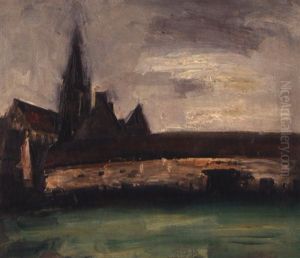 Landscape With Tower by Yuzo Saeki