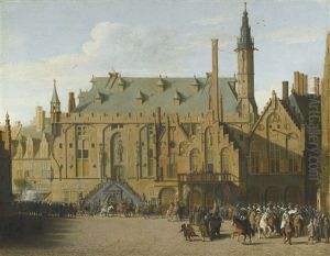 The Town Hall At Haarlem With The Entry Of Prince Maurits To Replace The Governers In 1618