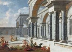 Dejeuner Dans La Cour D"un Palais by Jacob Ferdinand Saeys