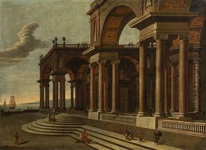 Palace Architecture In Front Of A Mediterranean Harbour