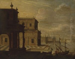 An Architectural Capriccio Of A Mediterranean Harbour An Architectural Capriccio Of A Mediterranean Harbour