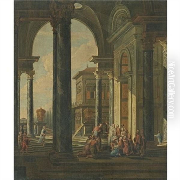 A Palatial Capriccio With Christ Preaching To The Poor - view 1
