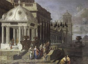 Moise Sauve Des Eaux Devant Un Palais Renaissance
