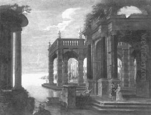 Personnages Dans Un Palais, Au Bord De L'eau Personnages Dans Un Palais, Au Bord De L'eau