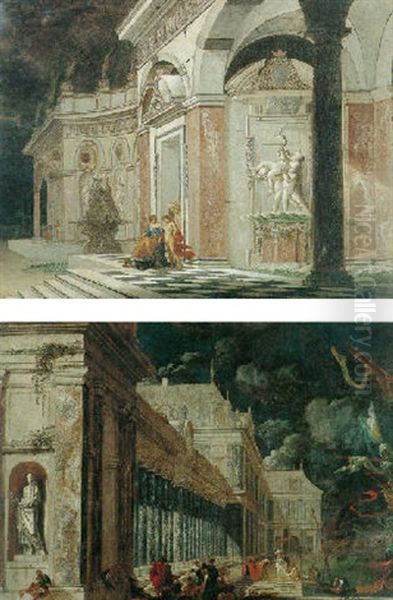 Imaginary Loggias With A Woman Arriving By Boat - view 1