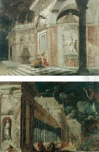 Imaginary Loggias With A Woman Arriving By Boat by Jacob Ferdinand Saeys