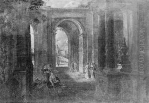 A Capriccio Of A Mother And Child In A Roman Palace A Capriccio Of A Mother And Child In A Roman Palace