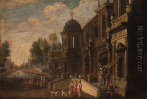Capriccio Landscapes With Palaces And Ornamental Gardens - view 1