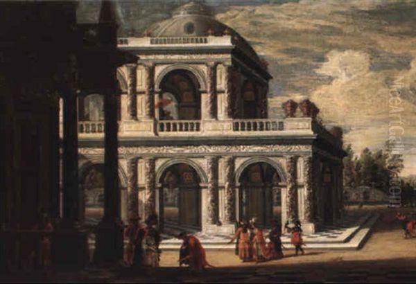 Figures Before An Elaborate Loggia (queen Of Sheba At King Solomon's Court?) - view 1