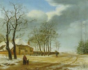 Winterlandschaft by Johann Christiaan Willem Safft
