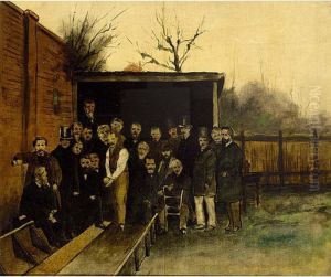 Groupsportrait With Members Of The Pulchri Studio by Adriaan Joh. Petrus Boudewijnse