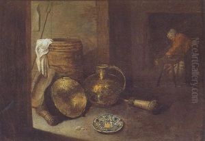 Cuisiniere Devant La Cheminee Dans Un Interieur Hollandais