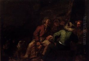 Peasants In An Interior by Cornelis Saftleven