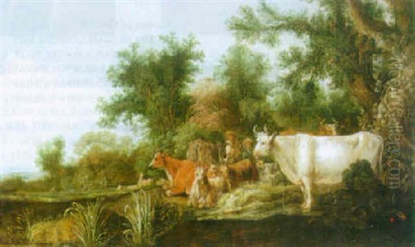 Wooded Landscape With Herders And Their Flocks - view 1