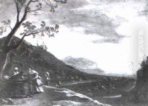 Eliezer And Rebecca by Cornelis Saftleven