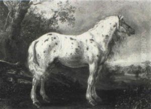Dappled Grey Horse In A Landscape Dappled Grey Horse In A Landscape