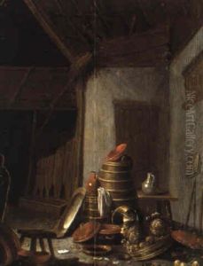 Stilleben In Einer Scheune by Cornelis Saftleven