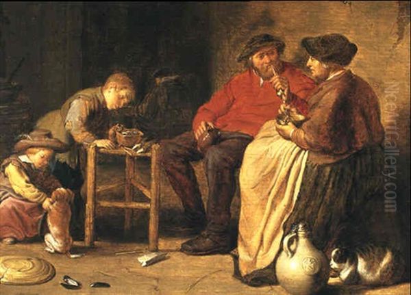 A Peasant Couple With Children - view 1