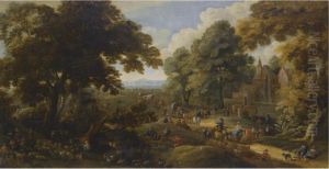 Landscape With Travellers Passing Through A Village Landscape With Travellers Passing Through A Village
