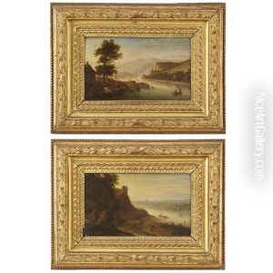Ett Par Flodlandskap Med Figurer by Herman Saftleven