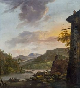 Anlegestelle Bei Einer Stadtmauer
