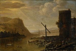 Landskap Med Borg Och Hamn by Herman Saftleven