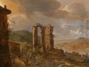 Flusslandschaft Mit Romischer Ruine by Herman Saftleven