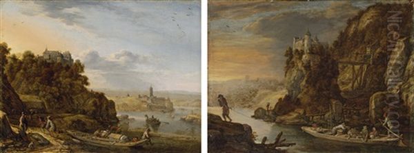 An Extensive River Landscape (+ A River Landscape; Pair) - view 1