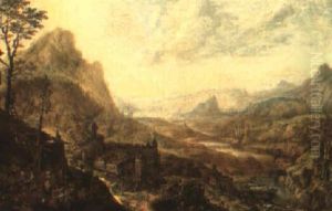 Extensive Rhenish Landscape With Figures by Herman Saftleven