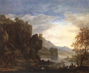 Felsige Fluslandschaft by Herman Saftleven