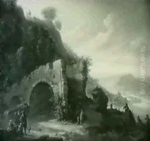 Paysage Du Rhin Avec Un Pont En Ruines by Herman Saftleven