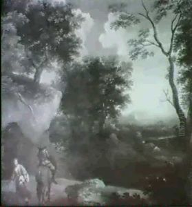 Weite Bewaldete Berglandschaft by Herman Saftleven