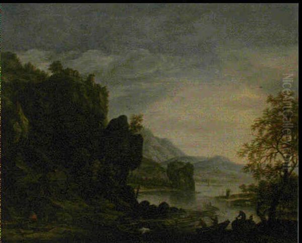 Paysage A La Riviere Et Aux Rochers - view 1