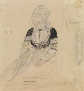 Bretonne Assise by Eugene Boudin
