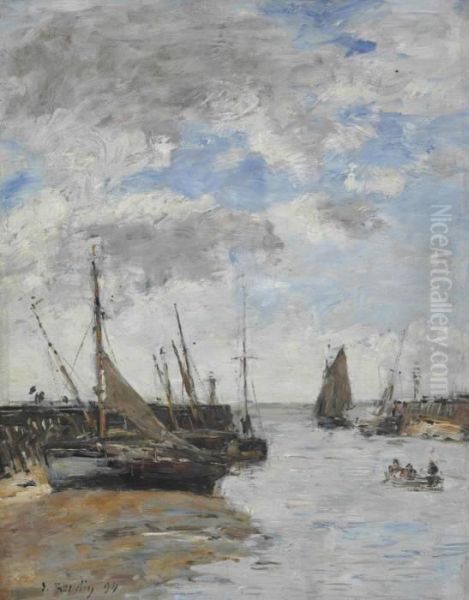 Trouville, Les Jetees A Maree Basse - view 1