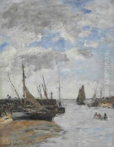 Trouville, Les Jetees A Maree Basse by Eugene Boudin