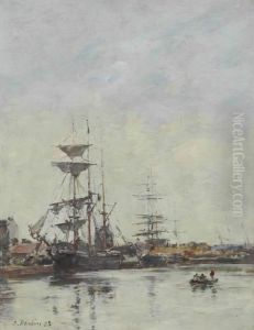 Le Bassin De Deauville (effet Du Matin) by Eugene Boudin