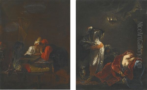 The Sultana Asleep With A Servant Approaching; Chess Players In A Guardroom - view 1