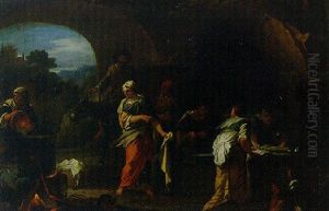 Washerwoman In A Laundry by Giovanni Camillo Sagrestani
