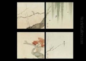 Seasons Flower And Birds (4 Works) by Kogetsu Saigo