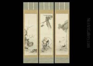 A Pair Of Cranes (+ 2 Others; 3 Works) by Kogetsu Saigo