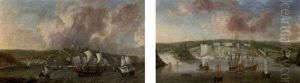Ships Of The Fleet Off Dover (+ Warships Off The Citadel At Plymouth; Pair)