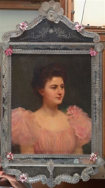 Portrait De Femme A La Robe Rose - view 1