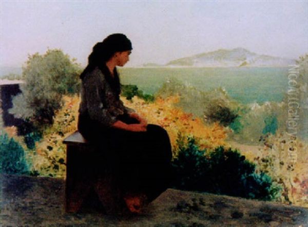 Kustenlandschaft Mit Sitzenden Madchen - view 1