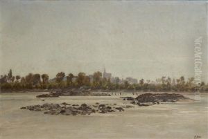 Le Rhone A Avignon by Paul Jean Marie Sain