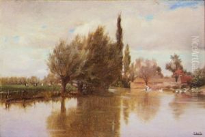 River And Farmlands Near Champagne, France