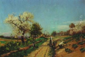 Peasant Family Picking Fruit by Paul Jean Marie Sain