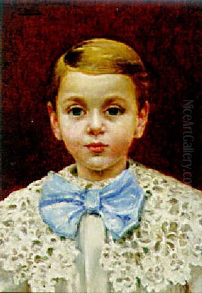 Portrait Of A Young Boy With A Blue Bow Tie - view 1